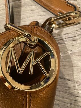 Michael Kors Tan Leather Satchel with Gold Hardware